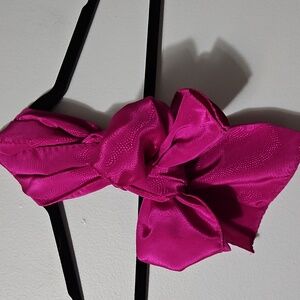 Elegant Vibrant Pink Wide Long Scarf Bow 10x52